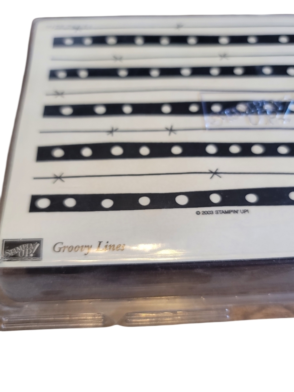 Stampin' Up! Groovy Lines Rubber Stamp - Black & White Stripe Design - Picture 5 of 10